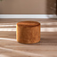 Samt Hocker Beau rund ockergelb/cognac