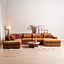 U-Sofa Kyle 6-Sitzer Chenille kupfer