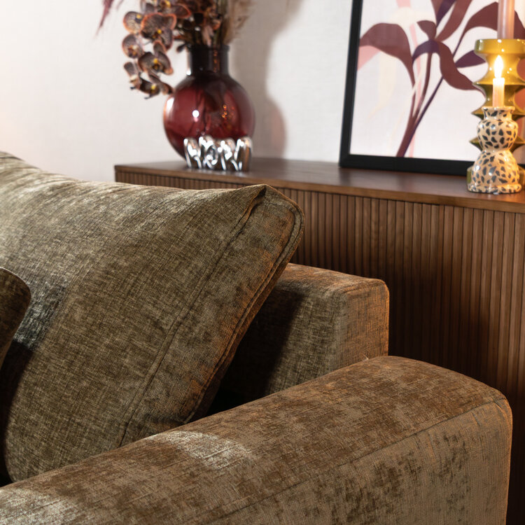 U-Sofa Kyle 6-Sitzer Chenille olive grün