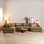 U-Sofa Kyle 6-Sitzer Chenille olive grün