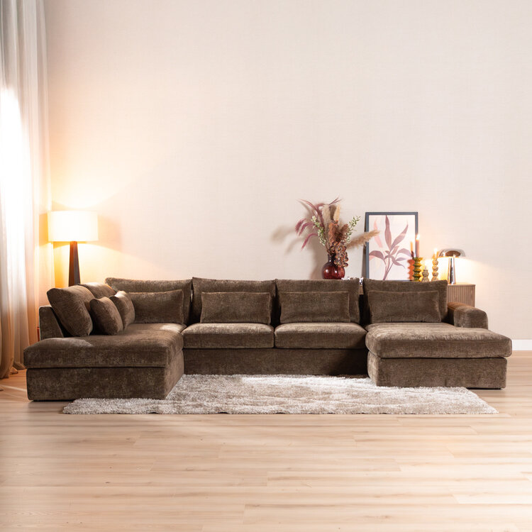 U-Sofa Kyle 6-Sitzer Chenille mocha