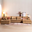 U-Sofa Kyle 6-Sitzer Chenille ockergelb