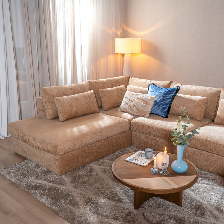 U-Sofa Kyle 6-Sitzer Chenille peach