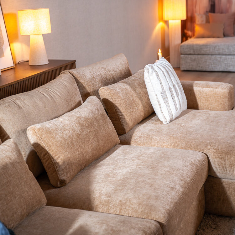 U-Sofa Kyle 6-Sitzer Chenille peach