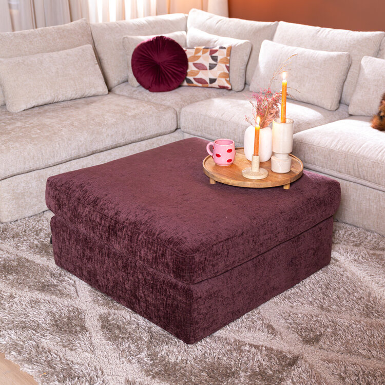 Hocker Kyle chenille lila