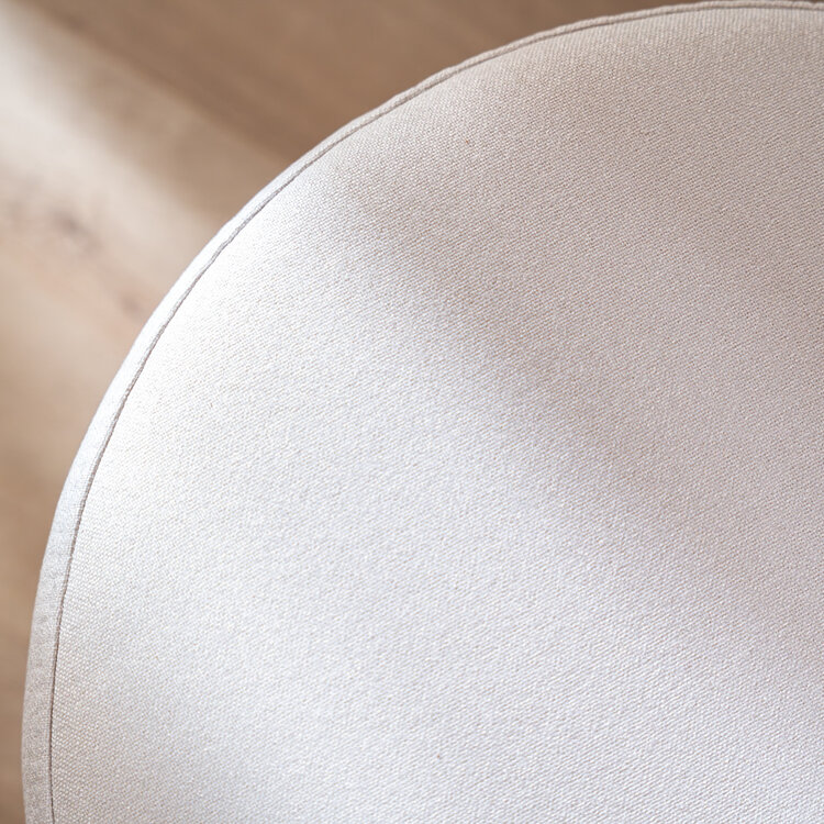 Hocker Hilda rund Stoff off white