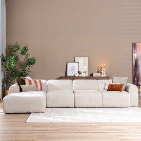 Ecksofa Maine XL Chenille beige links