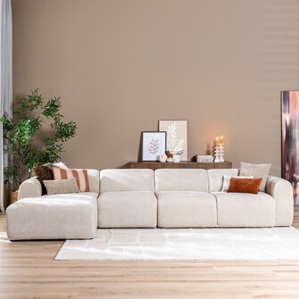 Ecksofa Maine XL Chenille beige links