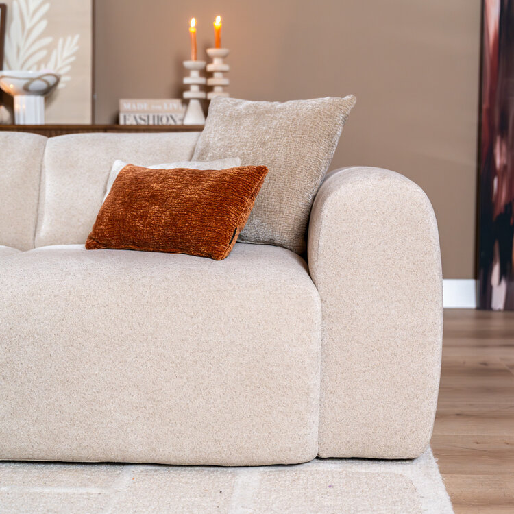 Ecksofa Maine XL Chenille beige links