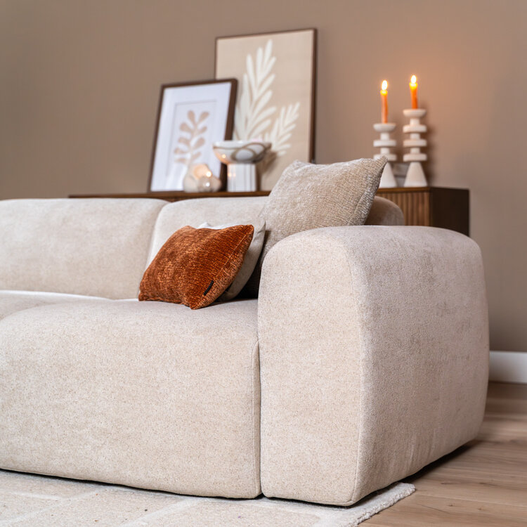 Ecksofa Maine XL Chenille beige links