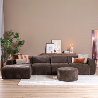 Ecksofa Maine XL Chenille braun links