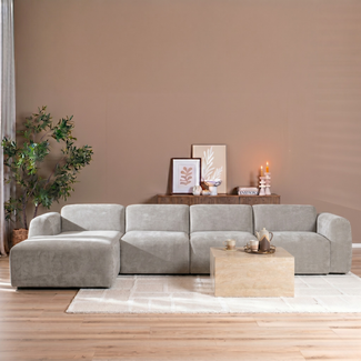 Ecksofa Maine XL Stoff taupe links