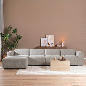 Ecksofa Maine XL Stoff taupe links
