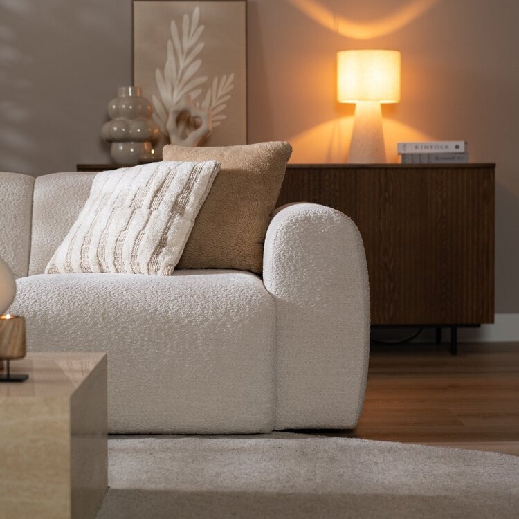 Ecksofa Maine XL Bouclé off white links