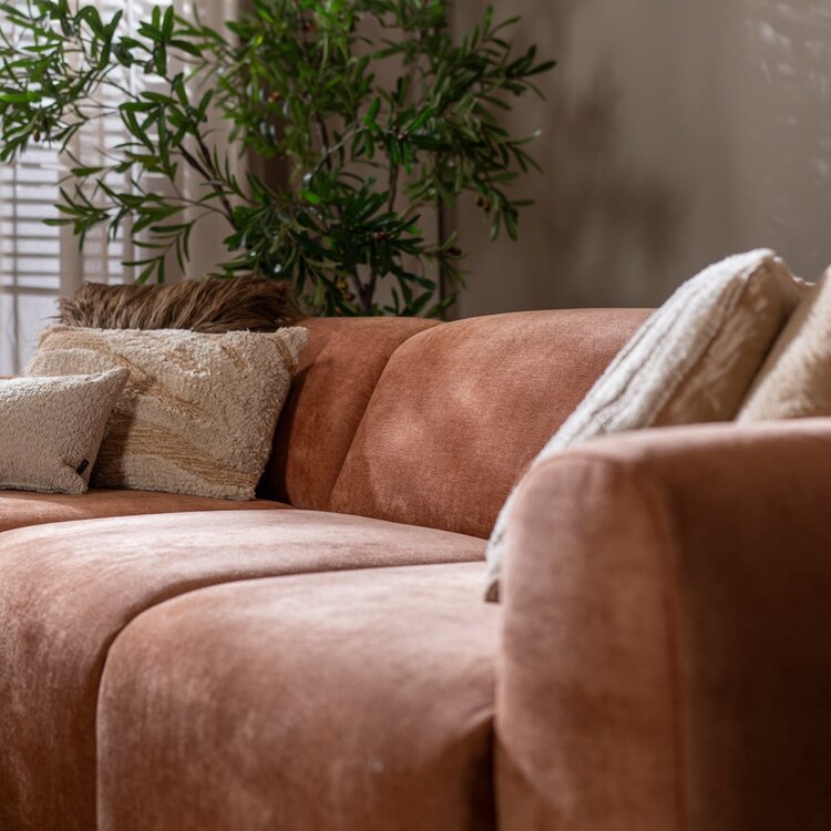 Ecksofa Maine XL Stoff terrakotta links