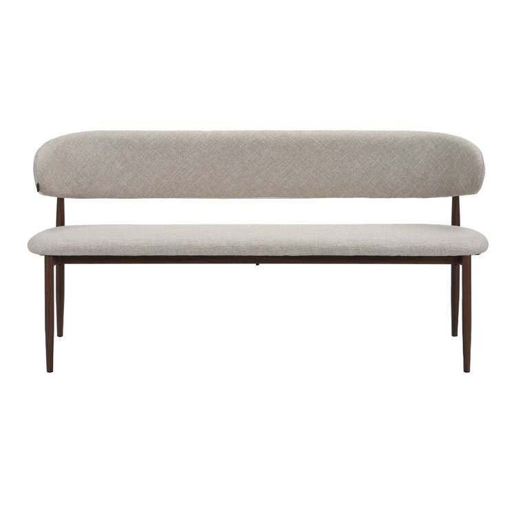 Esszimmerbank Lara Leinen taupe 160 cm