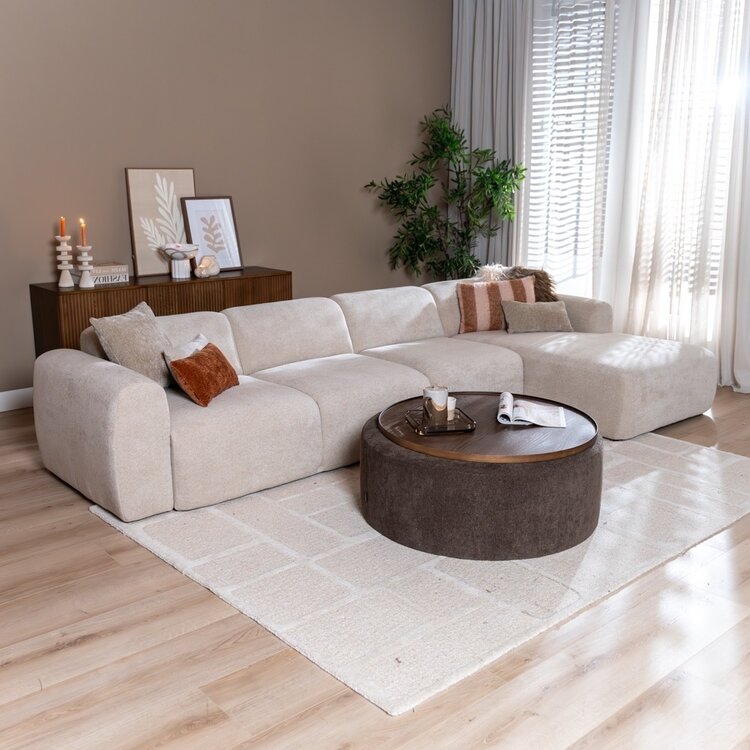 Ecksofa Maine XL Chenille beige rechts
