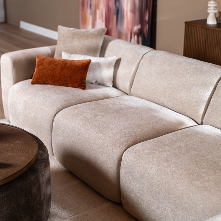 Ecksofa Maine XL Chenille beige rechts