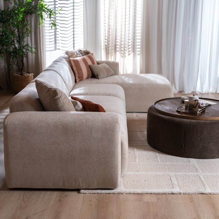 Ecksofa Maine XL Chenille beige rechts