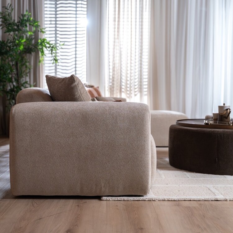 Ecksofa Maine XL Chenille beige rechts