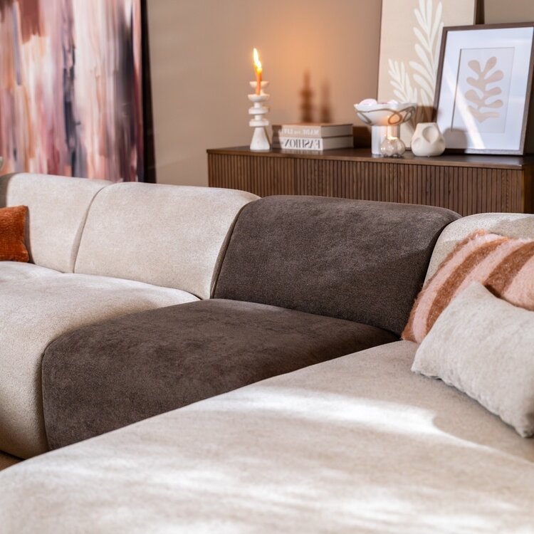 Ecksofa Maine XL Chenille beige rechts