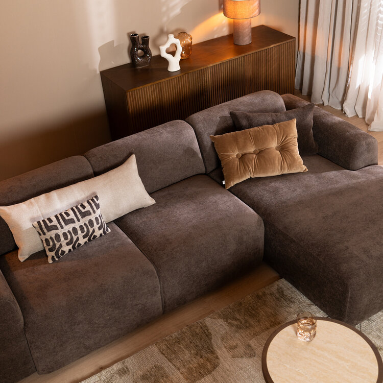 Ecksofa Maine XL Chenille braun rechts