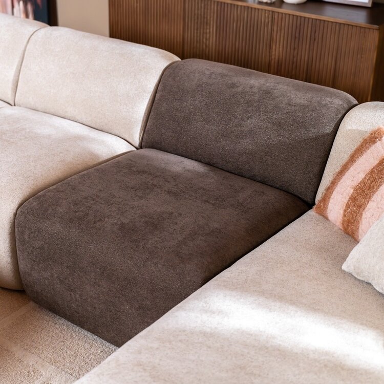 Ecksofa Maine XL Chenille braun rechts