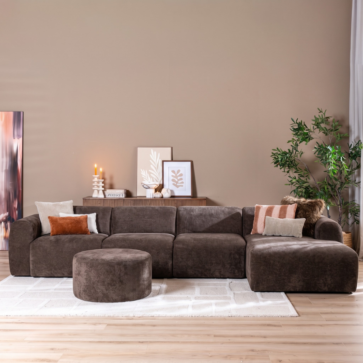 Ecksofa Maine XL Chenille braun rechts