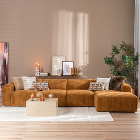 Ecksofa Maine XL Bouclé Stoff terrakotta rechts