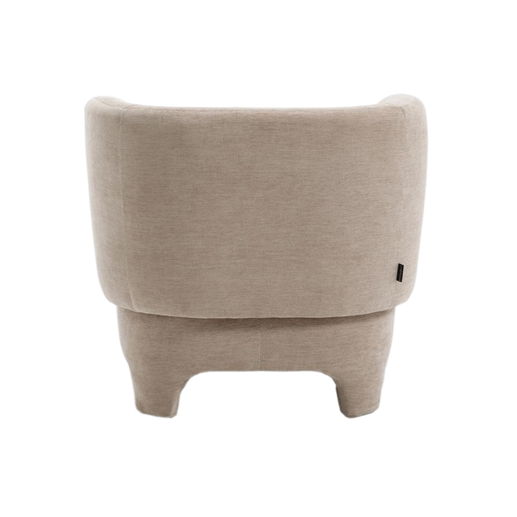 Sessel mit Hocker Emma Samt beige