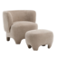 Sessel mit Hocker Emma Samt beige