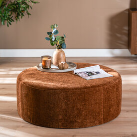 Hocker Elle rund Chenille kupfer ø100 cm