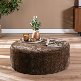 Hocker Elle rund Chenille mocha ø100 cm