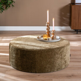 Hocker Elle rund Chenille olivgrün ø100 cm