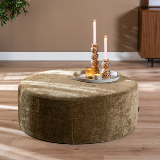 Hocker Elle rund Chenille olivgrün ø100 cm