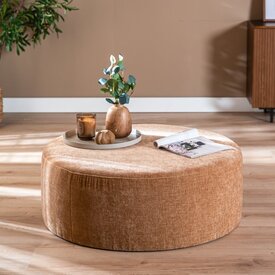 Hocker Elle rund Chenille peach ø100 cm