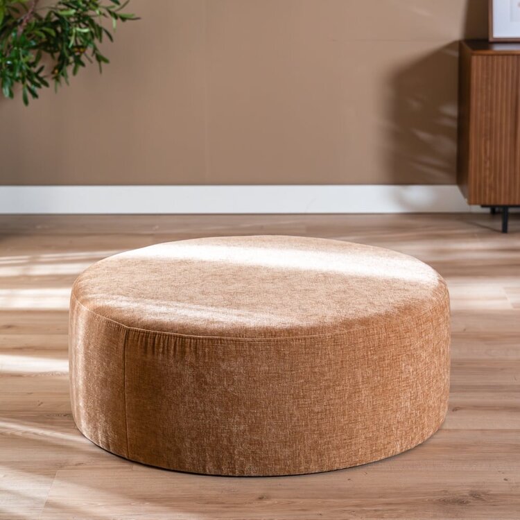 Hocker Elle rund Chenille peach ø100 cm