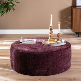 Hocker Elle rund Chenille lila ø100 cm