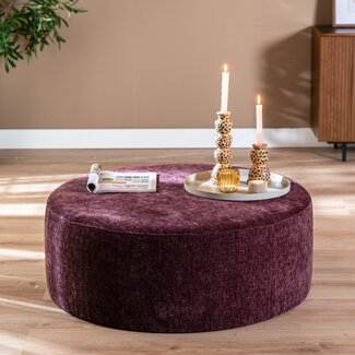 Hocker Elle rund Chenille lila ø100 cm