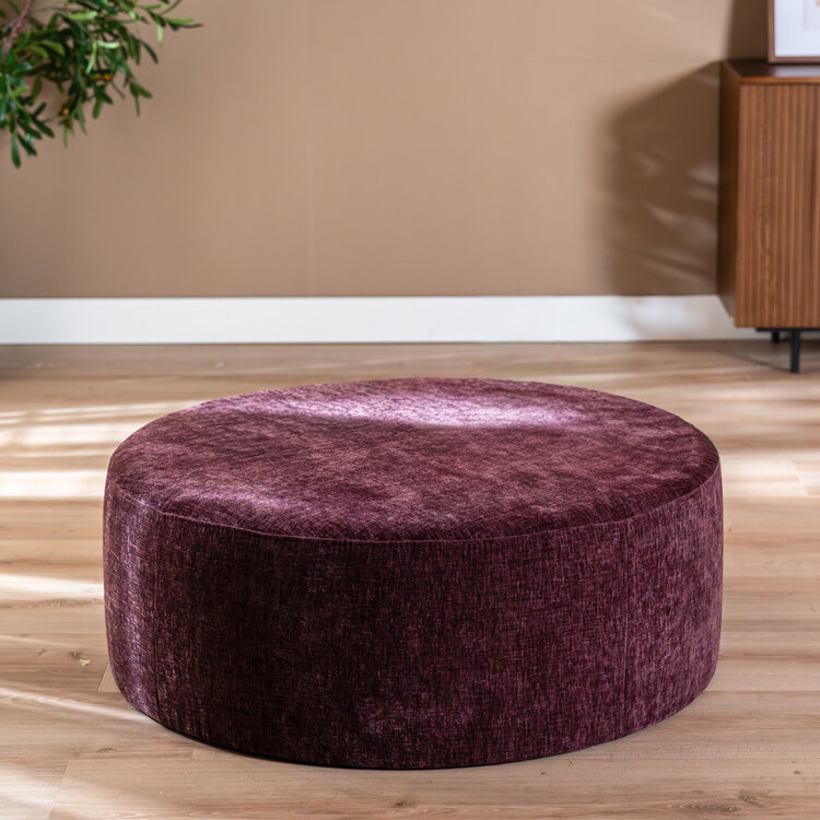 Hocker Elle rund Chenille lila ø100 cm