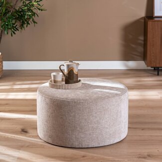 Hocker Elle rund Chenille sand ø70 cm