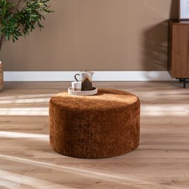 Hocker Elle rund Chenille kupfer ø70 cm