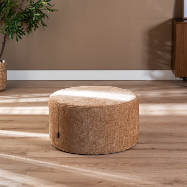 Hocker Elle rund Chenille peach ø70 cm