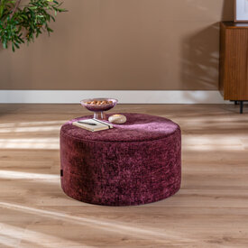 Hocker Elle rund Chenille lila ø70 cm