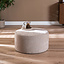 Hocker Blair rund Chenille beige ø70 cm