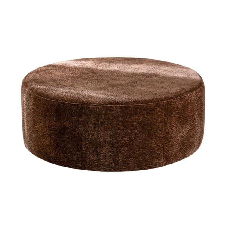 Hocker Chloe rund Chenille chocolate brown ø100 cm