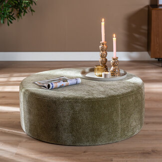 Hocker Chloe rund Chenille grün ø100 cm