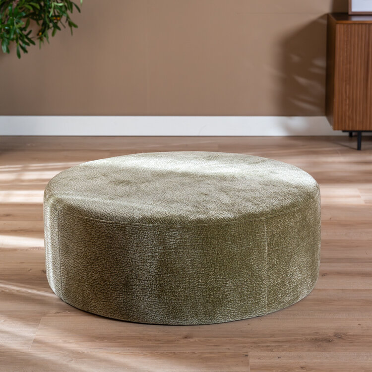 Hocker Chloe rund Chenille grün ø100 cm