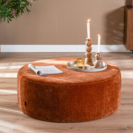 Hocker Chloe rund Chenille terrakotta ø100 cm