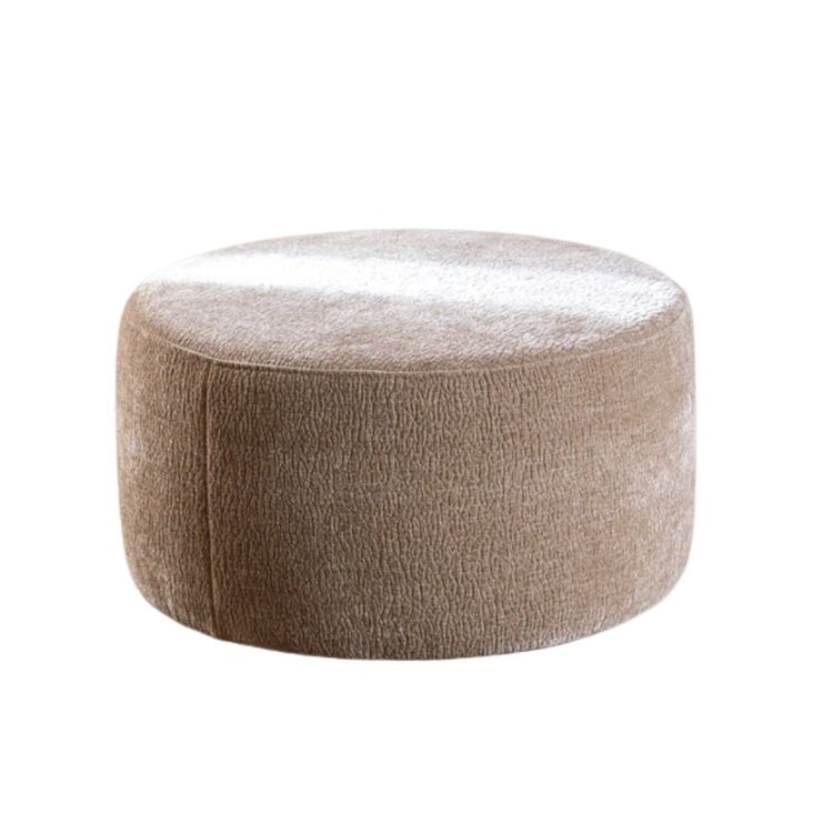 Hocker Chloe rund Chenille taupe ø70 cm